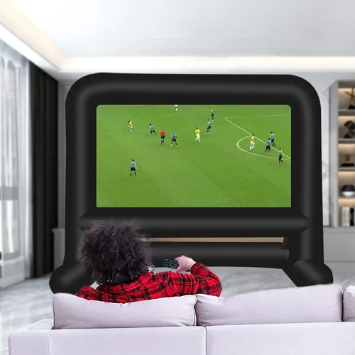 Miniatura 9 de HuaKastro Pantalla de proyector inflable de 14 pies, diseño de una sola pieza, pantalla de película inflable de fácil configuración con ventilador