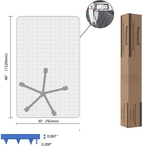 Miniatura 6 de Amyracel Tapete para silla de alfombra, 48 x 30 pulgadas, tapete transparente para silla de escritorio de computadora para suelos alfombrados