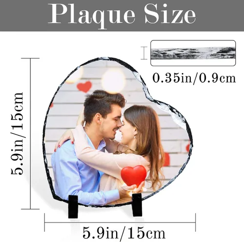 Miniatura 3 de Marco de piedra personalizado para fotos personalizadas, marcos de placa de pizarra de roca, regalos personalizados para bodas, familiares, mascotas