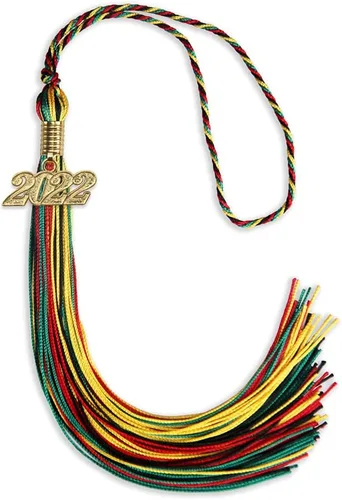 Miniatura 179 de Endea Graduation - Borla de doble color mixto con fecha dorada (negro/dorado antiguo, 2021)