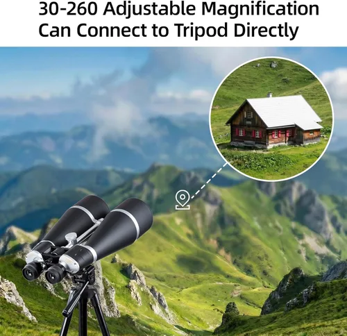 Miniatura 3 de Prismáticos de 30-260 x 80 para adultos de alta potencia, binoculares con trípode y correas para observar estrellas, observación de aves, viajes