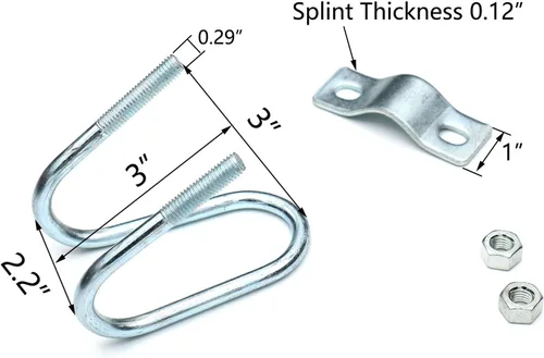 Miniatura 3 de 4 clips de tubo de acero galvanizado, hebilla de tubo cruzado, diámetro máximo del tubo de 1.3 pulgadas, tarjeta de 1.3 pulgadas, tubo de acero