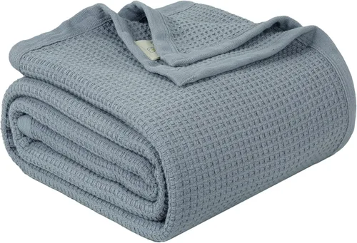 Miniatura 16 de Cobija TreeWool liviana de algodón, de cuidado fácil, suave, cómoda y cálida (king size, 90 x 108 pulgadas, tejido reticular)