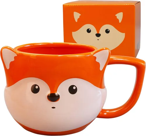 Miniatura 16 de Taza de Café de Cerámica ToCooTo de 14 oz con Diseño de Llama, Taza de Café 3D de Porcelana para Té, Taza de Noveldad para Mujeres, Regalos