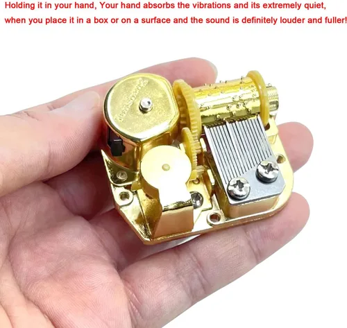 Miniatura 4 de Pursuestar Caja de música de cuerda con movimiento de mundo pequeño, mecanismo musical de reloj de 18 notas dorado Yunsheng para bricolaje