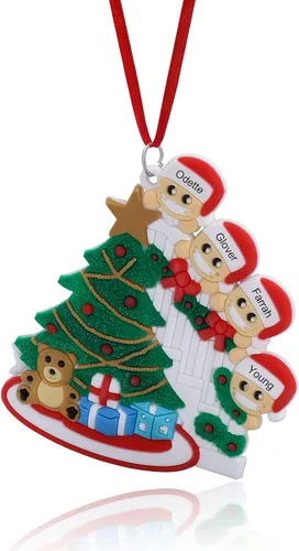 Miniatura 11 de Adornos de Navidad personalizados, nombres de familia, decoración de Navidad, decoración colgante de árbol, adorno de bendición de Feliz Navidad