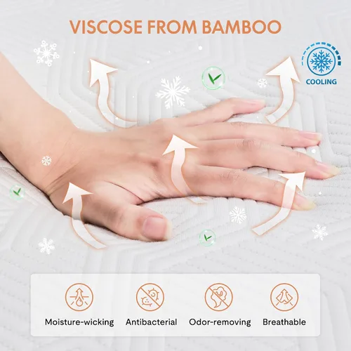 Miniatura 4 de FLEXISPOT Base de cama ajustable individual XL + colchón de espuma viscoelástica de gel refrescante de 12 pulgadas, masaje, inclinación de cabeza
