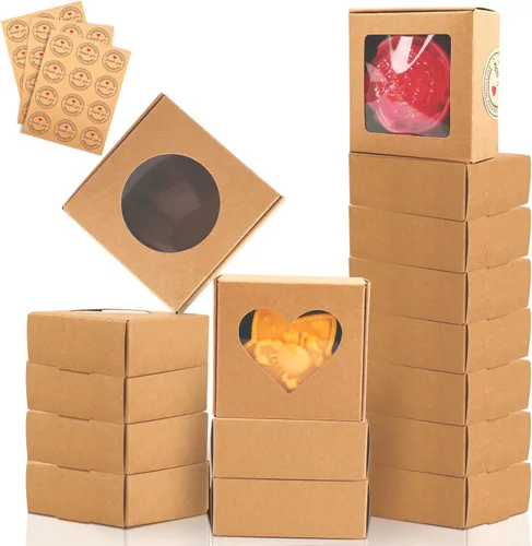 Miniatura 11 de Moukiween 30 cajas de jabón multicolor para jabón casero, 3.54 x 2.36 x 1.18 pulgadas, cajas de regalo de embalaje de jabón con ventana, pequeñas