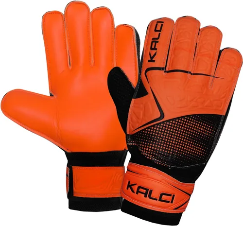 Miniatura 10 de Kalci Guantes de portero de fútbol para niños y jóvenes, guantes de portero para jugadores de campo para niños y niñas, en relieve, antideslizantes