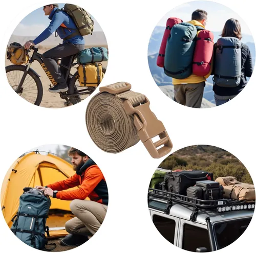 Miniatura 3 de XTACER Correa de accesorios para mochila, correas de equipaje, correa para saco de dormir con hebilla