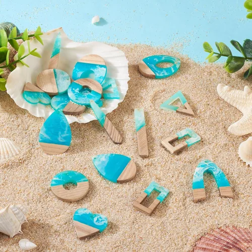 Miniatura 7 de Colgante de madera de resina, Resina, No es una piedra preciosa Temática del océano
