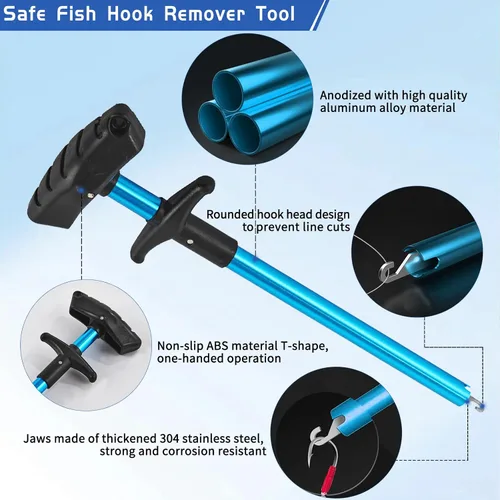 Miniatura 6 de XBLACK Kit de herramientas de pesca, alicates de pesca, pinza de pescado, báscula de pesca, herramientas de agarre de pescado, equipo de pesca