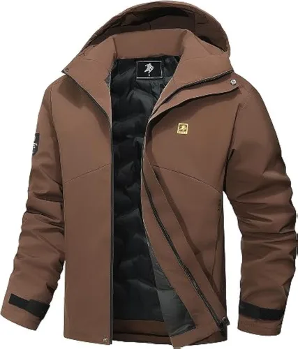 YYCABGTI - Chaqueta de esquí impermeable para hombre, abrigo de invierno cálido, cortavientos, con capucha, ideal para la nieve y la montaña