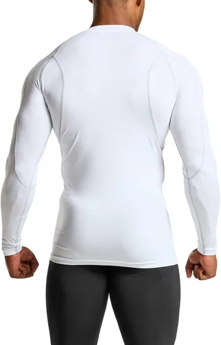 Miniatura 3 de TSLA - Paquete de 1 o 3 camisas de compresión de manga larga FPU 50+ para hombre, camisa de entrenamiento atlético, protector de erupción