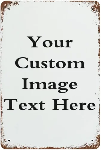 PPFINE Letreros de metal personalizados, imagen de texto personalizada con tu nombre, decoración de pared para el hogar, bar, letreros de calle