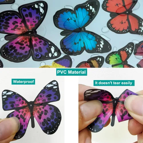 Miniatura 5 de 43 calcomanías de pared de mariposas 3D para decoración de murales, calcomanías removibles para la decoración del dormitorio en el hogar