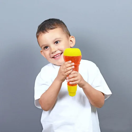Miniatura 3 de Lolakee Micrófono Echo para Niños y Pequeñitos Duradero y Liviano Juguetes de Canto Musical Terapia del Habla Juguetes con Retroalimentación, Naranja