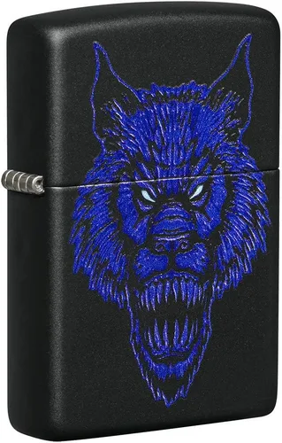 Miniatura 8 de Encendedores Zippo Lobo Emblema de lobo y cráneo cromado cepillado