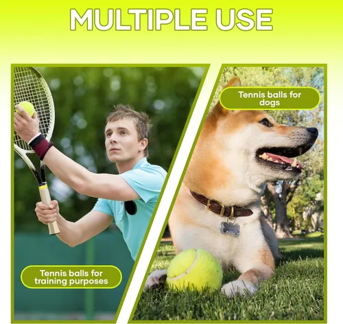 Miniatura 4 de Paquete de 38 pelotas de tenis a granel para entrenamiento de tenis, juguetes para mascotas, entrenador, juego en interiores y exteriores, pelotas