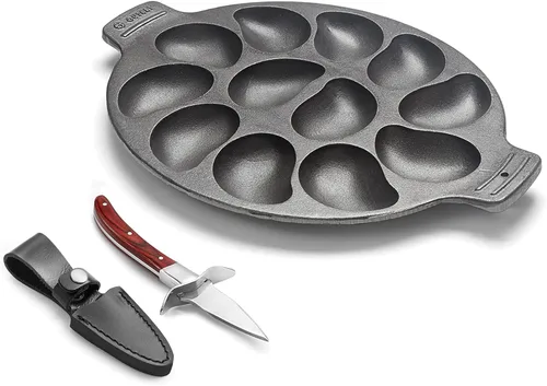 Miniatura 8 de Outset 76376 Sartén Parrilla y para Servir de Hierro Fundido con Forma de Pez, Negro, 18.9 x 7.28 x 0.98 pulgadas