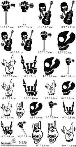 Miniatura 5 de Adhesivo decorativo para uñas Hard Rock Music