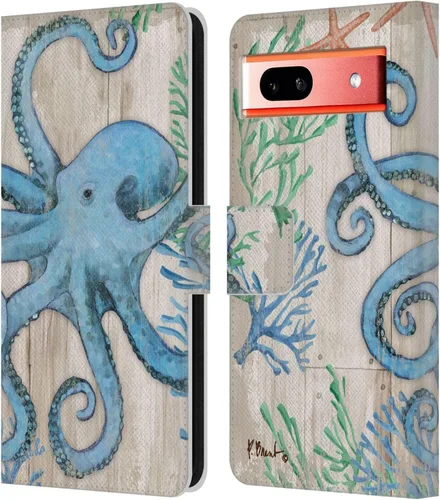 Miniatura 8 de Head Case Designs Officially Licensed Paul Brent Agate Mermaid Coastal Leather Wallet Case Compatible with Google Pixel 7a