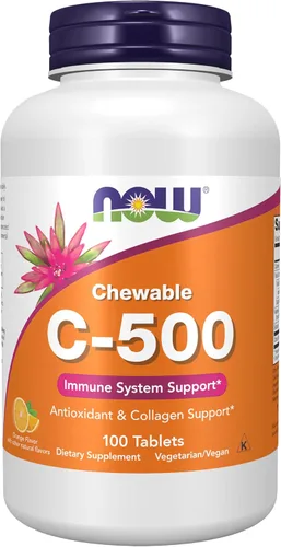 Miniatura 9 de Suplementos NOW, vitamina C-500, protección antioxidante*, sabor a cereza, 100 pastillas masticables
