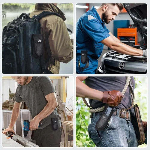 Miniatura 7 de Funda de nailon para cuchillos de bolsillo, funda plegable para cuchillos EDC de 5 a 5.5 pulgadas, bolsa multiherramienta con cierre a presión