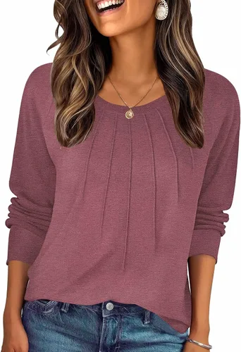 Miniatura 15 de Zeagoo Blusas de otoño para mujer, camisas de manga larga, blusas casuales de algodón, blusas plisadas elegantes 2025