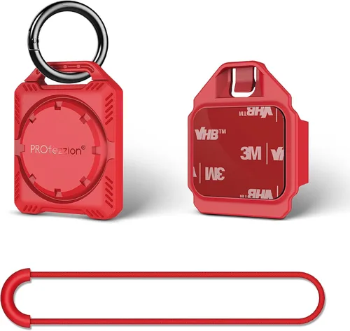 Miniatura 11 de PROfezzion Secure Air Tag Holder Case with Key Ring, 3M Adhesive Mount and Loop Strap for Keychain, Dog Collar, Backpack, Luggage Bag, Bike, Car &