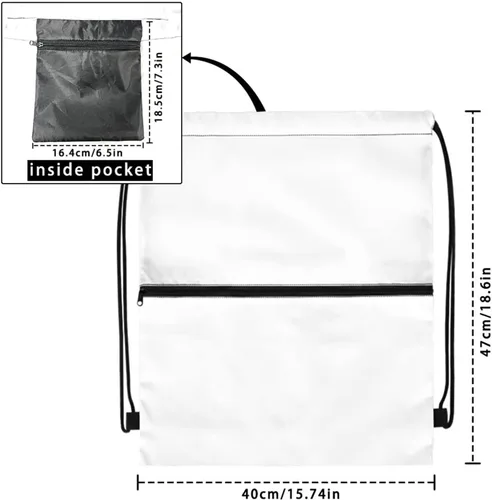 Miniatura 7 de Mochila con cordón para hombres y mujeres, bolsa de cordón para niños y niñas, con compartimento con cremallera, Fútbol, Classic