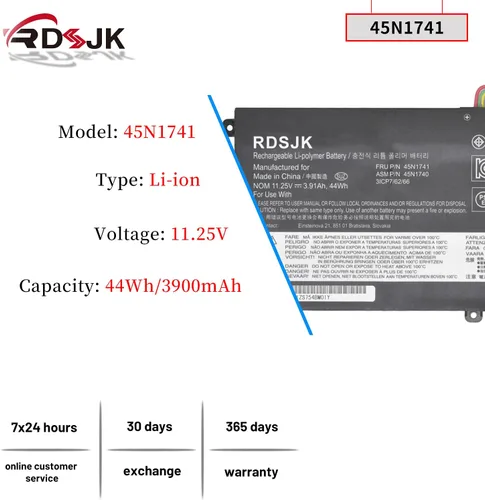 Miniatura 2 de 45N1740 45N1741 45N1742 45N1743 00NY639 Batería para portátil Lenovo ThinkPad T550 T550s T560 W550 W550s P50s Series SB10K12721 44Wh