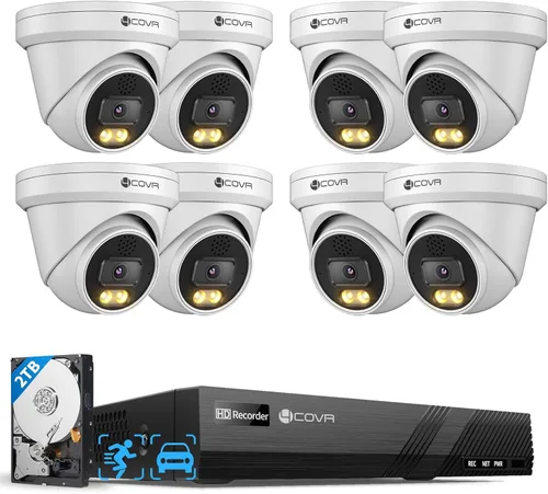 Miniatura 14 de 4COVR Sistema de cámara de seguridad de 16 canales, comunicación bidireccional y visión nocturna a todo color inteligente, detección inteligente AI