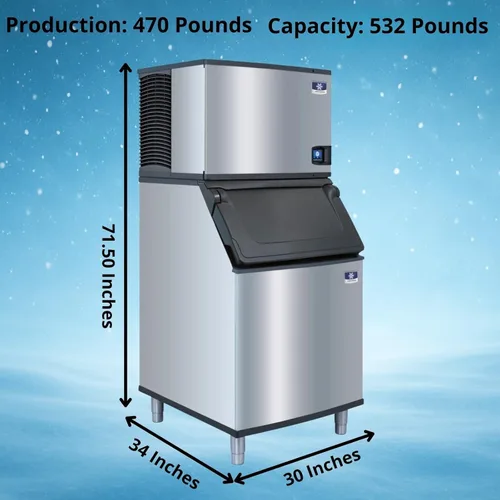 Miniatura 3 de Manitowoc IDT0450A-161 Indigo NXT Máquina para hacer hielo de dados completos refrigerados por aire de 30 pulgadas con contenedor de almacenamiento
