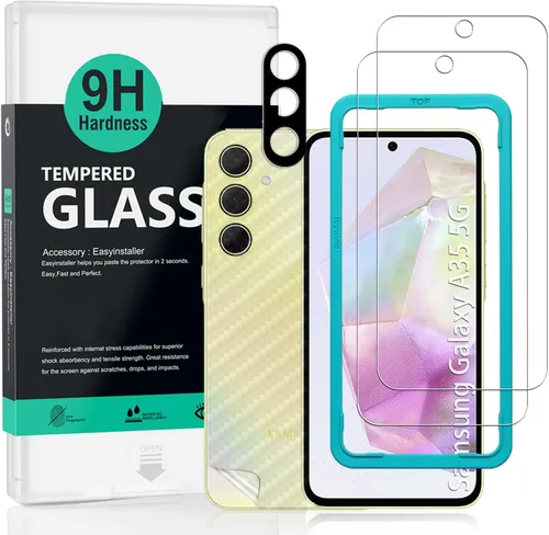 Miniatura 7 de Ibywind Protector de pantalla para SamSung Galaxy A32 5G (6.5 pulgadas), con 2 piezas de vidrio templado, 1 protector de lente de cámara, 1 película