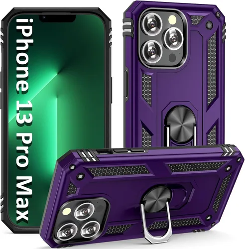 Miniatura 25 de ADDIT i Phone 13 Pro Max - Funda para iPhone 13 Pro Max, con anillo de soporte, soporte ajustable, grado militar, protección resistente, a prueba