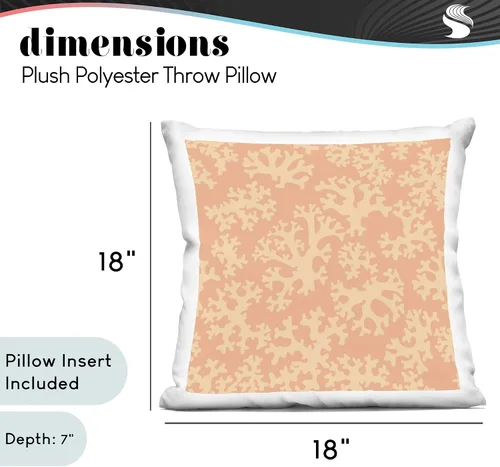 Miniatura 4 de Stupell Industries - Orange Coral Pattern Indoor Pillow, 18 x 18 - Made in USA - By Gail Fraser