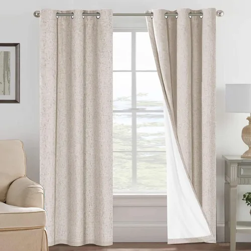 Miniatura 31 de H.VERSAILTEX Cortinas opacas de lino de 72 pulgadas de largo, 100% absolutamente opacas, con aislamiento térmico, con textura de lino, cortinas