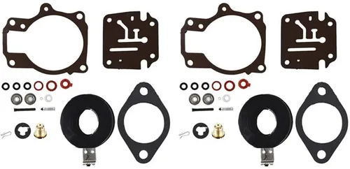 ALL-CARB Paquete de 2 kits de reparación de carbohidratos con flotador de repuesto para Johnson Evinrude 396701 18 20 25 28 30 35 40 45 48 50 55 60