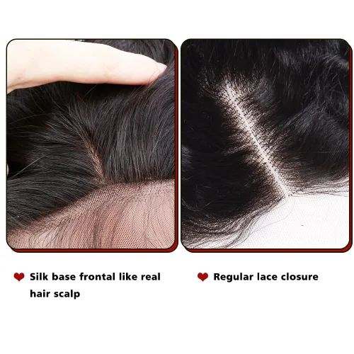 Miniatura 2 de Un donante de grado superior 13x4 base de seda cierre frontal de encaje cabello humano con cabello de bebé ondulado brasileño virgen cierre de pelo