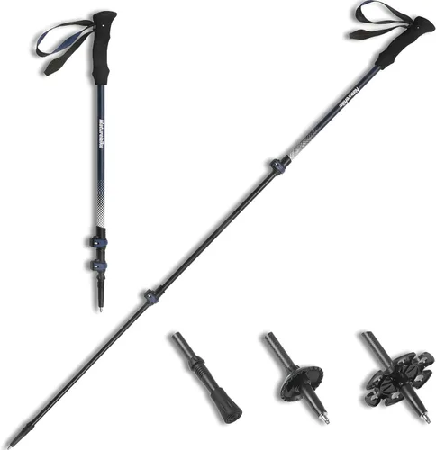 Miniatura 12 de Naturehike - Bastón de trekking de fibra de carbono 3K plegable y telescópico de 3 secciones ultraligero para mujeres y hombres, bastón