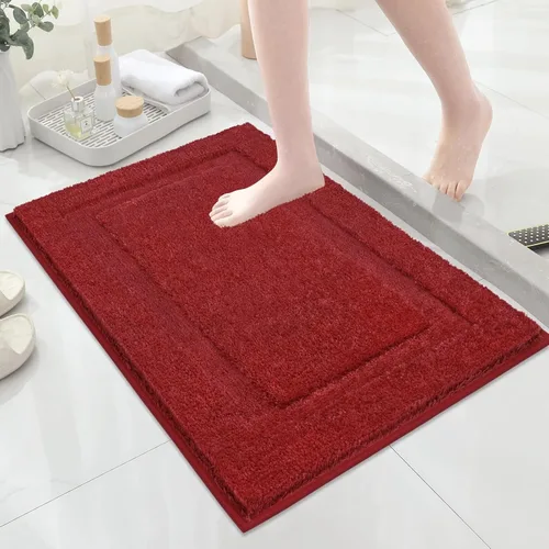 Miniatura 15 de SHACOS Alfombras de baño súper suaves y esponjosas de 24"x36" antideslizantes, lavables, alfombras de baño absorbentes, alfombras para suelo de Gris