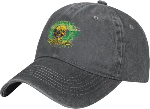 Cowboy Hat Trendy Hats for Man and Women Djustable Four Season Outdoor Baseball Cap of Hell Skull with Angel Deep Heather