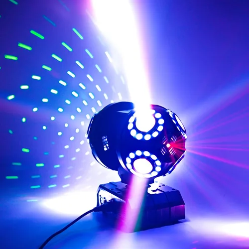 Miniatura 8 de Luz LED de Cabeza Móvil para DJ, Haz Giratorio, Luces de Escenario, Foco Puntual, Control de Sonido para Eventos, Dmx512, Iluminación de Discoteca