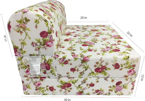 Miniatura 3 de D&D Futon Furniture Cama plegable de 70 x 32 x 6 pulgadas, color rojo y blanco, silla plegable para invitados, sofá, espuma de alta densidad, 1.8