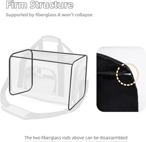 Miniatura 5 de ROYPET Transportador para gatos, bolsa portátil para mascotas para gatos y perros pequeños, bolsa plegable de malla suave y a prueba de arañazos Gris
