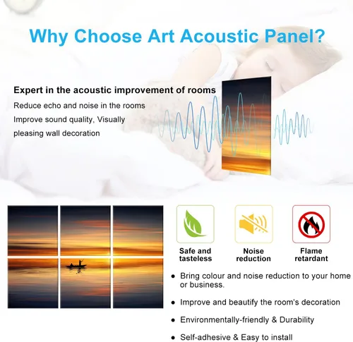Miniatura 9 de JBER Art Acoustic Panels, 72×48 Inches Acoustical Wall Panels, Sound Absorbing Wall Art, Decorative Acoustic Panels, Soundproof Wall Panels for