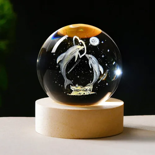 Miniatura 14 de Esfera de cristal 3D con figuras de tigre en bola de cristal de 60 mm. Decoración de tigre blanco coleccionable, esfera de nieve, regalo de esfera