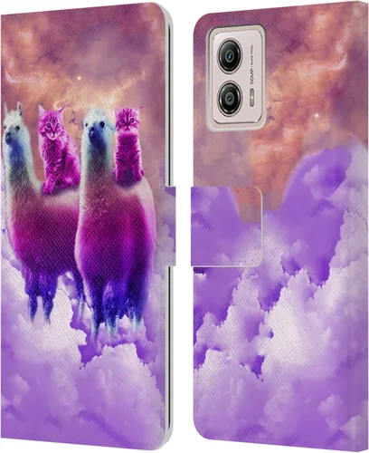Miniatura 16 de Head Case Designs Officially Licensed Random Galaxy Cat & Electric Pancakes Space Llama Leather Book Wallet Case Cover Compatible with Motorola Moto