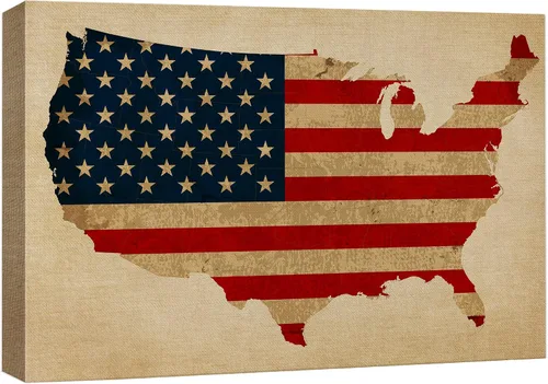 Miniatura 29 de wall26 Lienzo impreso para pared, panel de madera, bandera de Estados Unidos, historia educativa y escolar, arte moderno, nacional, clásico